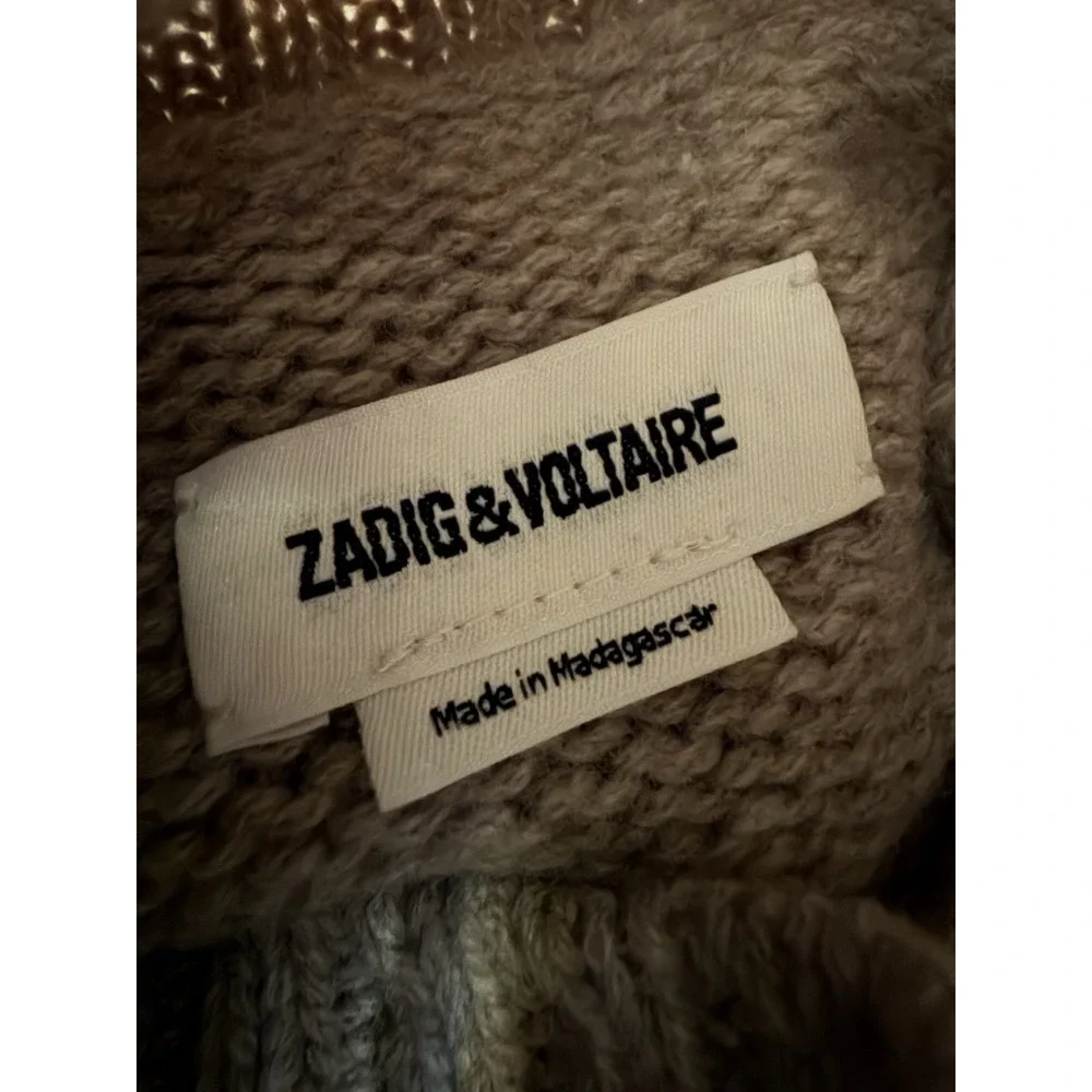 Zadig & Voltaire $328 Nalma Rock Brown Chunky Turtleneck Sweater Festival - Picture 7 of 11